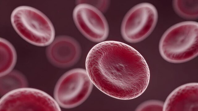 AI-generated: Red blood cells are seen under extreme magnification.