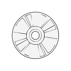 Obraz premium Simple illustration of a blank compact disc with radiating lines and a central hole