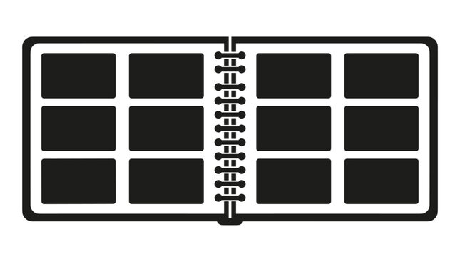 Minimalist Sketchbook Icon with Grid Layot for Creative Design Projects Vector
