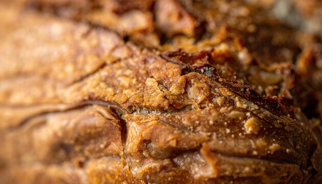 Close up texture of crispy roasted pork skin.