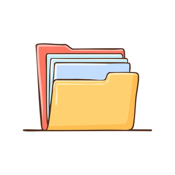 Colorful file folders and paper documents neatly organized for efficient document management and data archiving