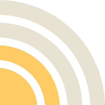 RSS feed icon representing data transmission, communication, and web content