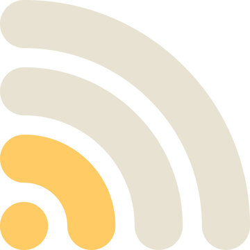 RSS feed symbol providing digital content updates and web syndication