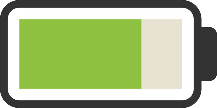 Battery icon showing charging status with over half power remaining