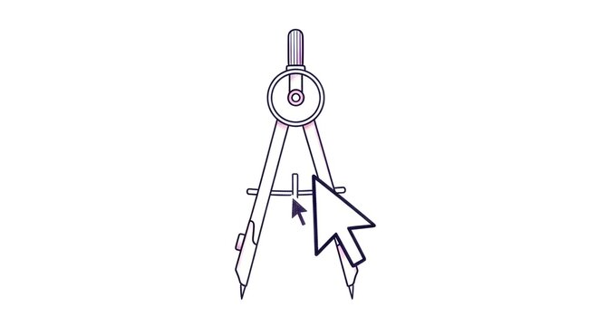 Digital Compass Cursor Icon for Technical Design Projects.