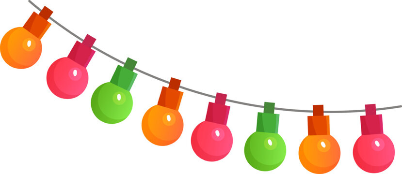 Colorful string lights illuminating festive party decoration celebration