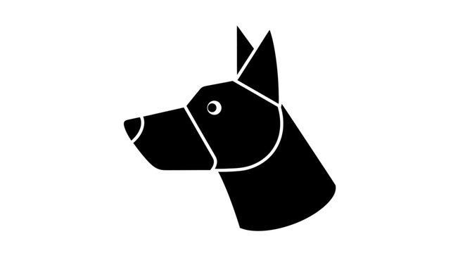 Black Dog Head Profile Silhouette Icon