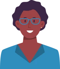 Smiling young Black woman wearing glasses, representing a diverse professional character © Tartila