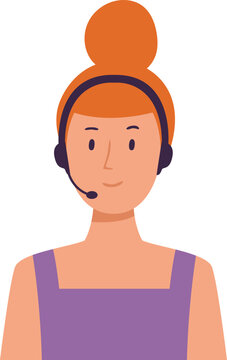 Woman with headset portraying customer service representative concept on white background