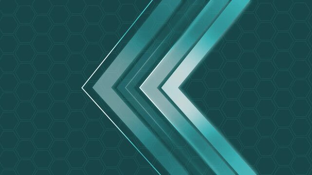 Abstract technology background with metallic chevrons animation