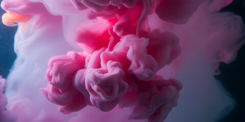 Fototapeta premium Pink ink clouds swirling in dark water