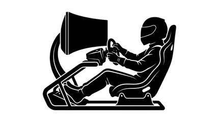 Sim Racing Driver Cockpit Vector Illustration © Dongane