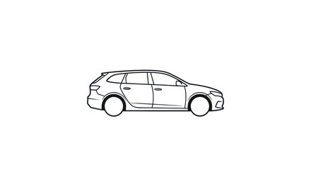Fototapeta premium Station Wagon Car Outline Vector Illustration