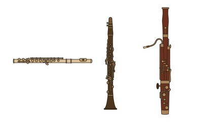 Woodwind Musical Instrument Icon Set © Dongane