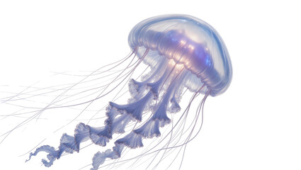 Translucent jellyfish with long tentacles, isolated on transparent background © Maria