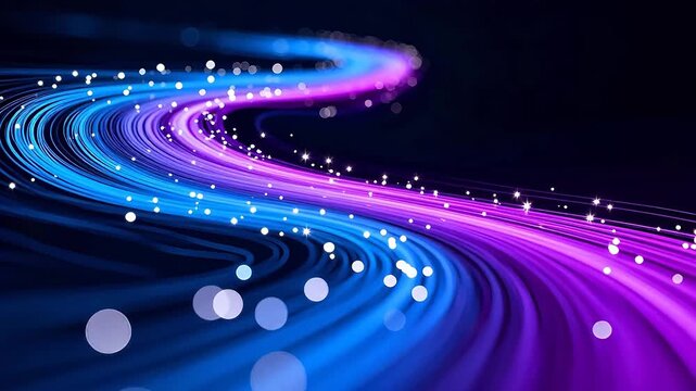 Abstract glowing light path