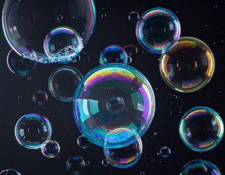 Floating Soap Bubbles.
