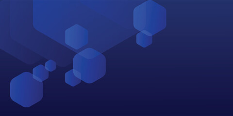 Obraz premium Blue gradient abstract background with glowing hexagons. For posters, brochures, presentation backgrounds. Vol 2