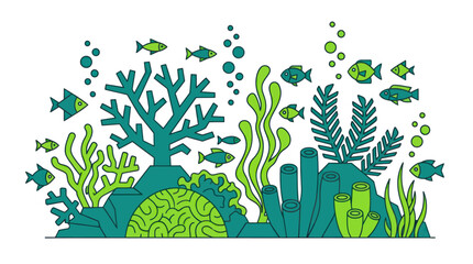 Underwater Coral Reef Vector Illustration © Vect