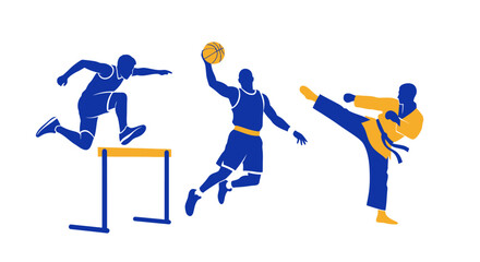 Athletes in Action Vector Illustration Set © Vect
