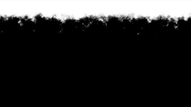 Black ink smoke spread on white background a dark plume of or slowly rises from the bottom edge