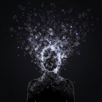 Human Mind Exploding with Creative Thoughts.
