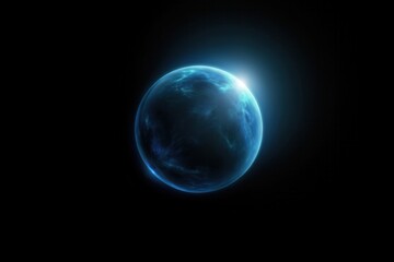 Obraz premium Abstract glowing blue planet in deep space