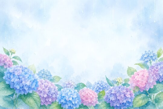 紫陽花　梅雨