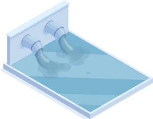 Water flowing from two industrial pipes representing disposal or purification © WinWin