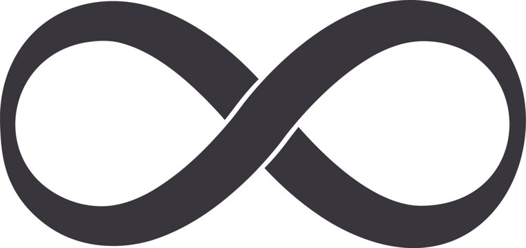 Infinity symbol graphic on white background illustrating eternal and endless concepts
