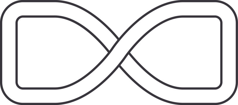 Infinity symbol outline forming an endless loop, representing concepts of eternity and boundless limits