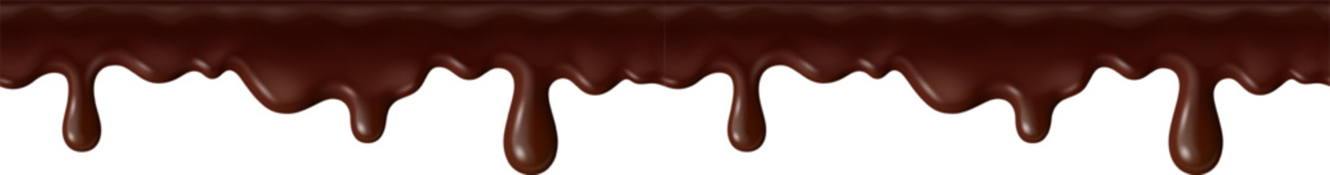Melted chocolate dripping down creating a sweet, delicious border