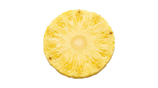 Pineapple ring with yellow flesh and core.