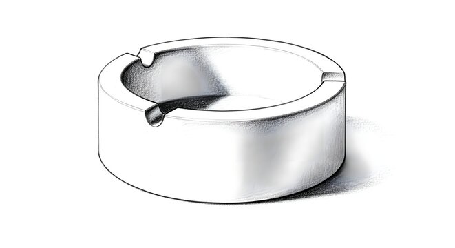 Empty modern metal ashtray with clean minimalist design.