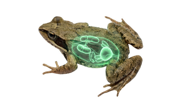 Frog dissection insight nature high fidelity illustration science macro view educational concept