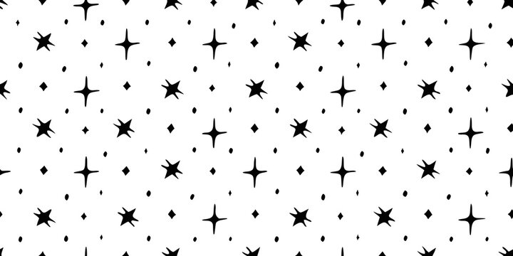 Star doodle pattern on a white background a repeating vector design