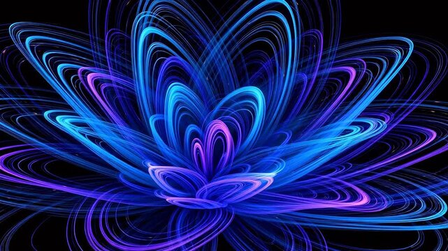 Abstract swirling lines in blue and purple