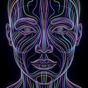 Intricate purple and white zebra face pattern design.