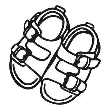 Hand drawn summer strappy sandals vector illustration
