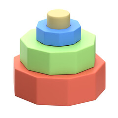 Fototapeta premium A stack of colorful geometric shapes on a white surface