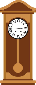 Elegant Wooden Grandfather Clock Illustration &ndash; Classic Timepiece Design