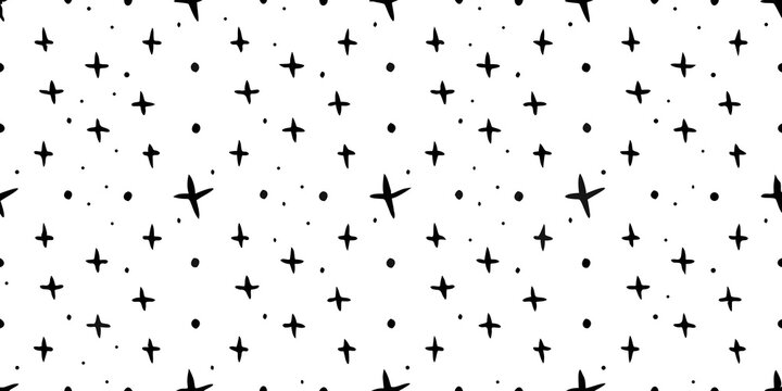 Star doodle pattern on a white background hand drawn style