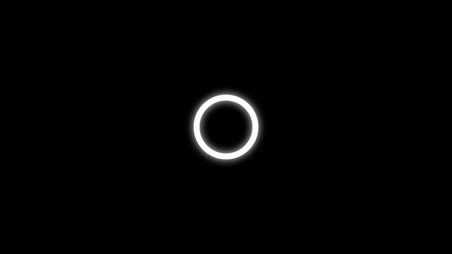 White loading circle animation turning into a checkmark icon on a digital monitor screen . 4k animation video 