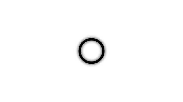 White loading circle animation turning into a checkmark icon on a digital monitor screen . 4k animation video 