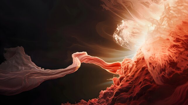 Macro view of solar coronal loops erupting from sun surface with glowing plasma and intense solar activity.