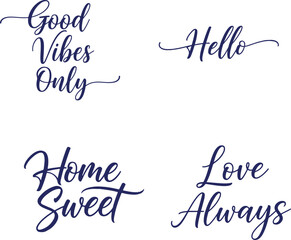 Inspirational quotes and greetings in elegant cursive typography © shahinahmed