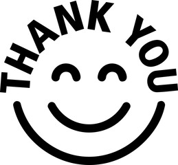 Obraz premium Cute Thank You Lettering with smile