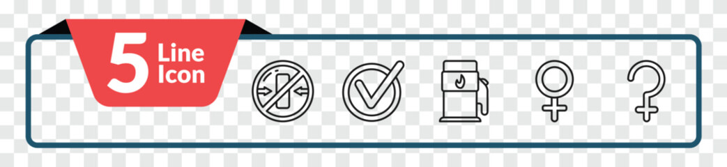 outline signs collection. thin icons set - no packing, tick, female, ceres. editable vector for web and mobile ui © IconArt