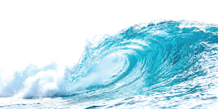 Large blue ocean wave crashing in the sea