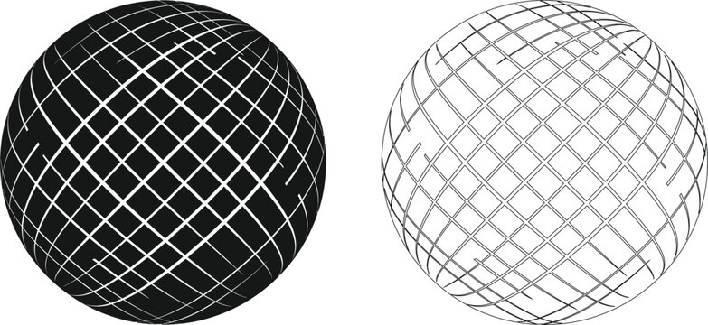 Sphere abstract grid pattern vector illustration with abstract geometric structure illustration technology connection wireframe silhouette mathematics